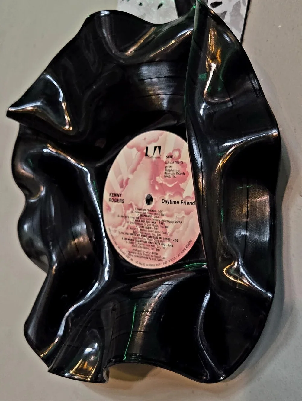 Kenny Rogers Vinyl Record Wall Decor- Art Project- Flower- Man Cave